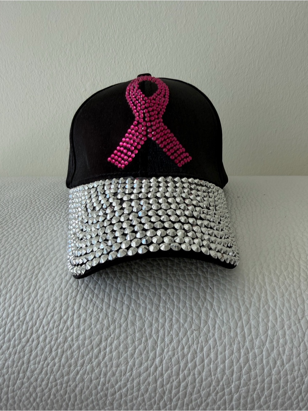 NEW Gorgeous Black Crystal Rhinestone Baseball Cap WOW